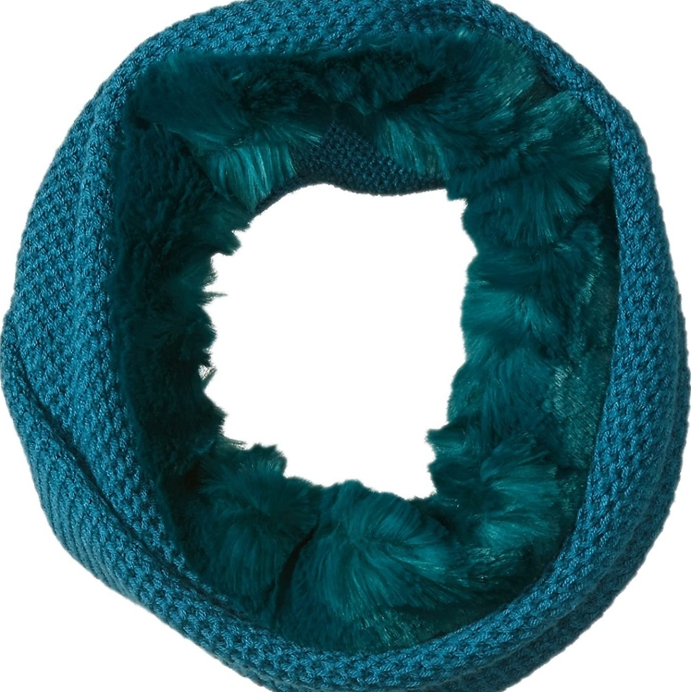 Badgley Mischka Honeycomb Stitch Collar Scarf With Faux Chinchilla